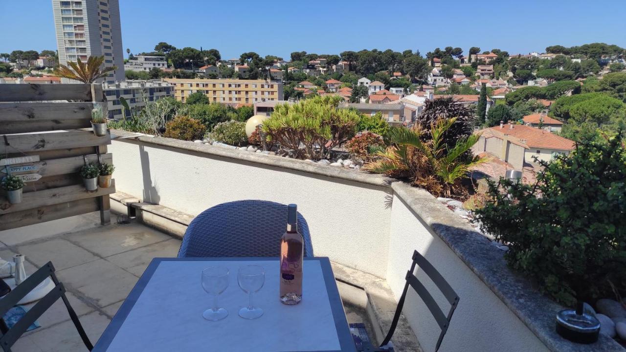 Grand Studio Terrasse De Standing, Pleine Vue Village Et Mer Кари Ле Рует Екстериор снимка